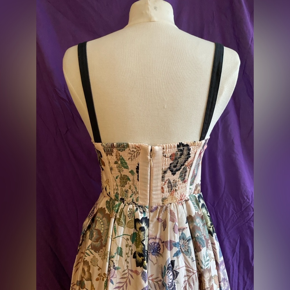 NWT Anthropologie Pale Pink Floral Midi Dress for Prom. Size XS. - Picture 5 of 11